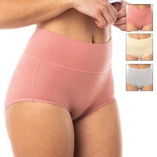 Satini High Waist Cotton Full Coverage Seamless Breathable Comfort Panties 3Pack