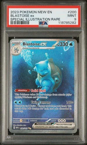 🔥 2023 POKEMON MEW EN-151 SPECIAL ILLUSTRATION RARE #200 BLASTOISE EX PSA 9