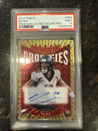 2024 Topps Finest Prodigies Autographs Bo Nix Rookie Card One Of Five 1/5
