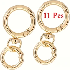 11pcs Double-Opening Key Rings Keychain Clips Spring Hooks for Key Chains Crafts