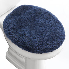 Luxury Soft Microfiber Toilet Lid Cover Machine Washable Solid Toilet Seat Cover