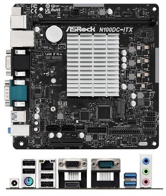 ASRock N100DC-ITX (Intel N1000 4x3.40Ghz, 1x PCIe 3.0 x4)