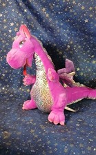 Toys R Us Animal Alley Dragon Stuffed Animal Plushie Magenta Purple 2000