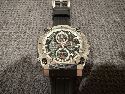 Bulova Precisionist C977745 Men's Round Chronograph Date Analog Silicon Band