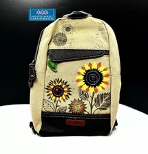 SUNFLOWER CANVAS SLING BAG BACKPACK RFID SAND CHALA