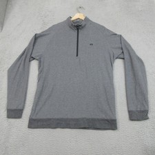 Travis Mathew Sweatshirt Mens XL Gray 1/4 Zip Stretch Golf Pullover Knit Logo