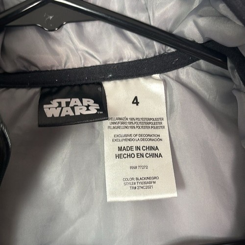 Star Wars Puffer Jacket With Hood and Pockets Size 4 Unisex - Picture 8 of 9