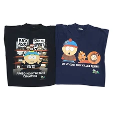 LOT 2 VTG 1998 South Park They Killed Kenny & SPWF Cartman 3:16lbs Jumbo T-shirt