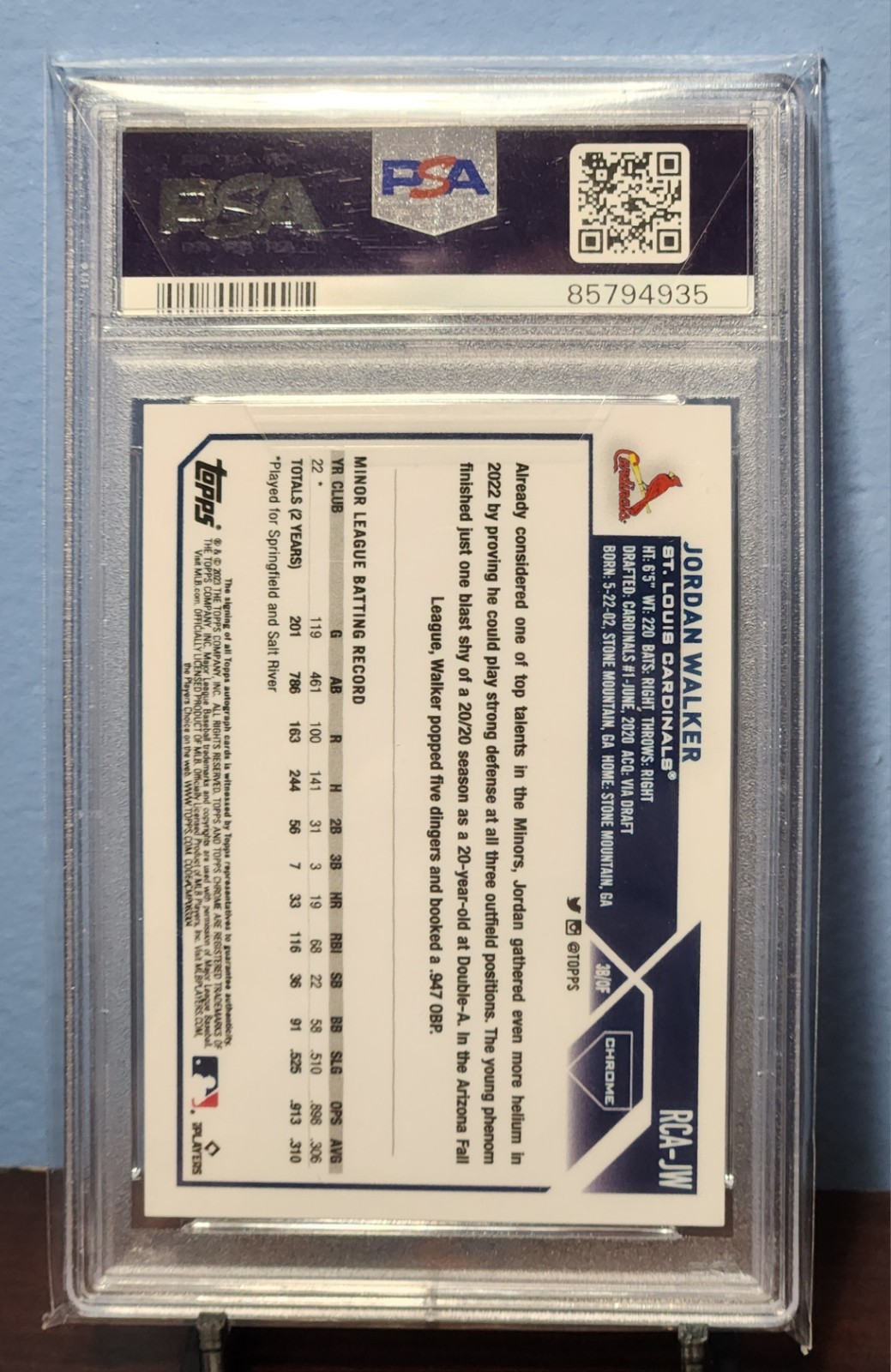 2023 Topps Chrome Logofractor JORDAN WALKER (RC) #RCA-JW Logofractor Auto PSA 8  view 2