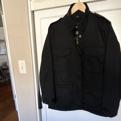 Straight To Hell Black Men's Jacket L Zipper Button Zip Lined Solid