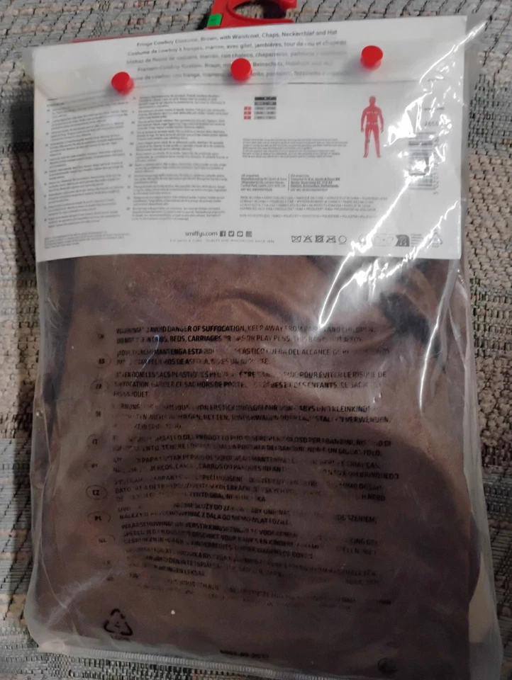  Disfraz de vaquero marrón con flecos rodeo occidental adulto hombre salvaje oeste Foto 2 de 2