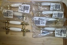 Lot Of 8 Allison 69144 Cabinet Handle Pulls 3" Centers White/Bright Brass READ
