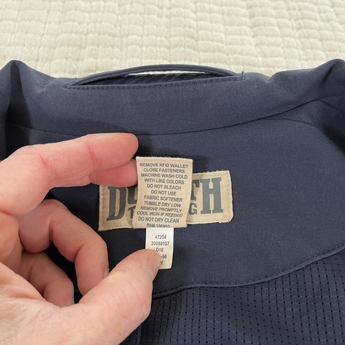 Duluth Trading Jacket Mens XL Tall Blue Jet Equity Full Zip Snap Travel Stretch - Picture 5 of 18