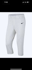 NIKE Vapor Select White Black High Baseball Softball Pants Youth Unisex M