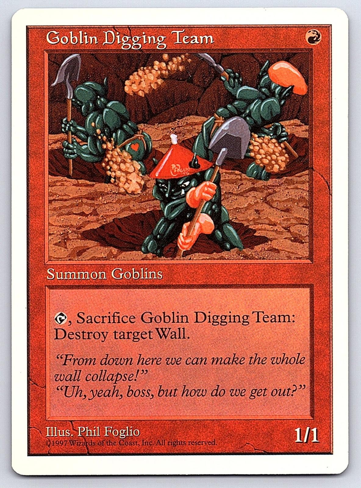 Goblin Digging Team Common Fifth Edition Magic: The Gathering Moderately Played