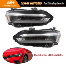 LED Headlights For Honda Civic Touring/Sport 2022 2023 Black Right+Left Side