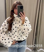 ZARA NEW WOMAN POLKA DOT JACKET VANILLA BLACK XS-XL 5247/730/095