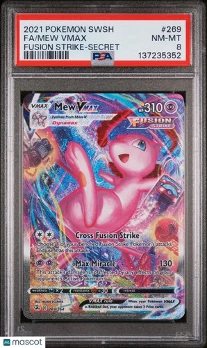 2021 Pokemon Sword & Shield Fusion Strike Mew VMAX Fa -Secret PSA 8 269/264