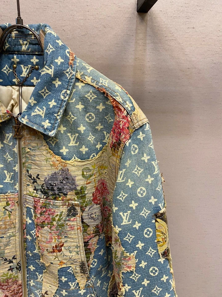Louis Vuitton Vintage Floral Patch Denim Jacket, Monogram, Cotton/Silk Blend - Image 4 of 4