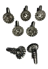 Vintage Christmas 7 Tin Pinecone Candle Holder Clip On Ornament Silver Reflector