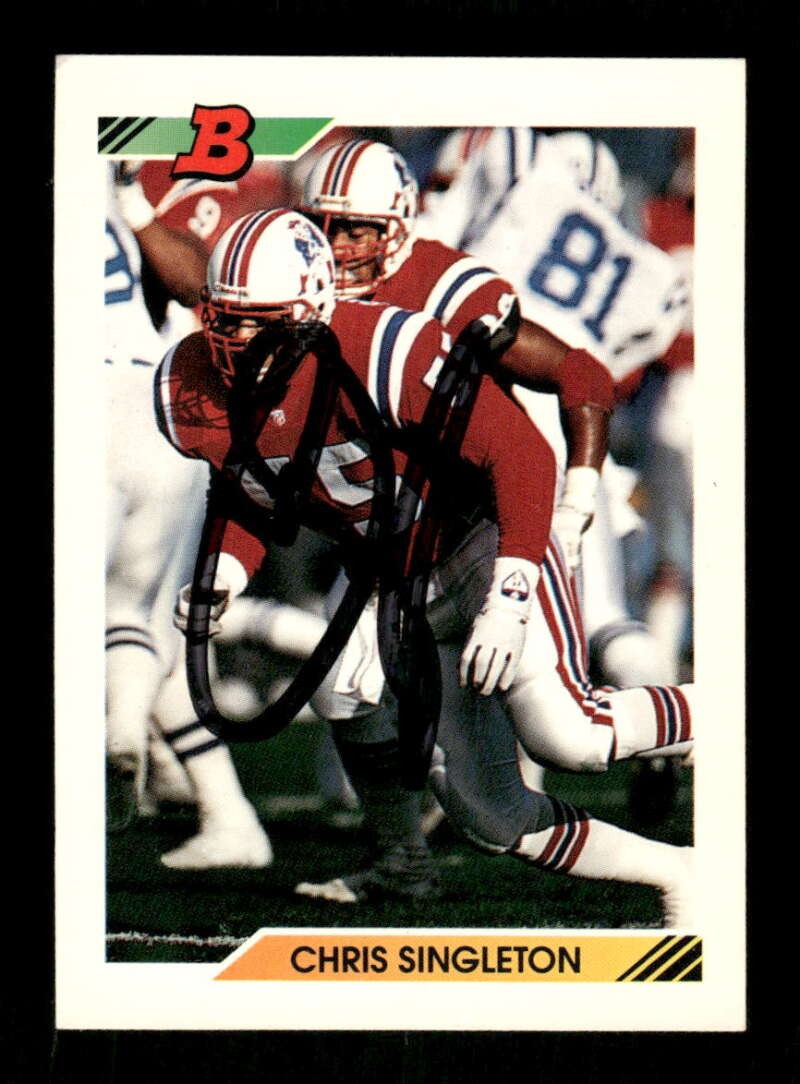 1992 Bowman Football 534 Chris Singleton Patriots signed auto autograph  BXCP55