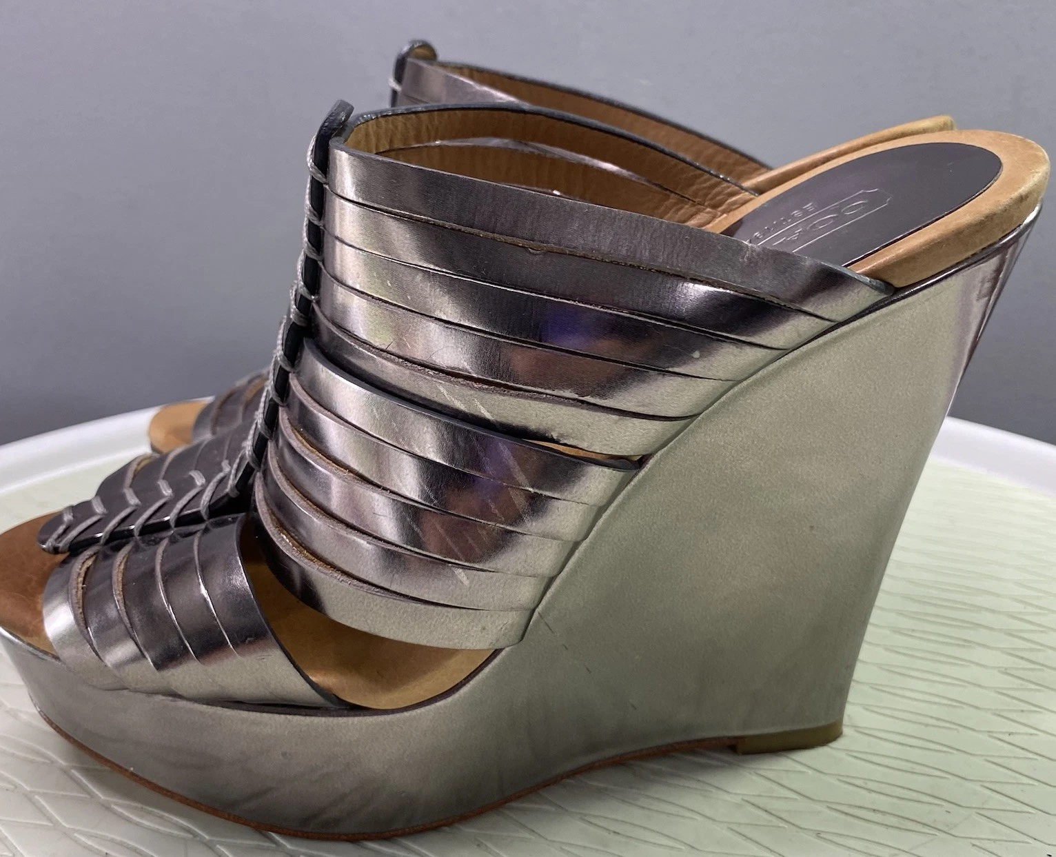 Tacchi alti cromati ufficiali Coach Bristol donna vedi foto "così come sono" tg.6