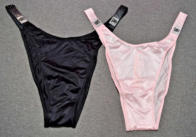 2 NWT Victora's Secret Very Sexy Shine Satin Brazilian Bikini Panty Lot Large