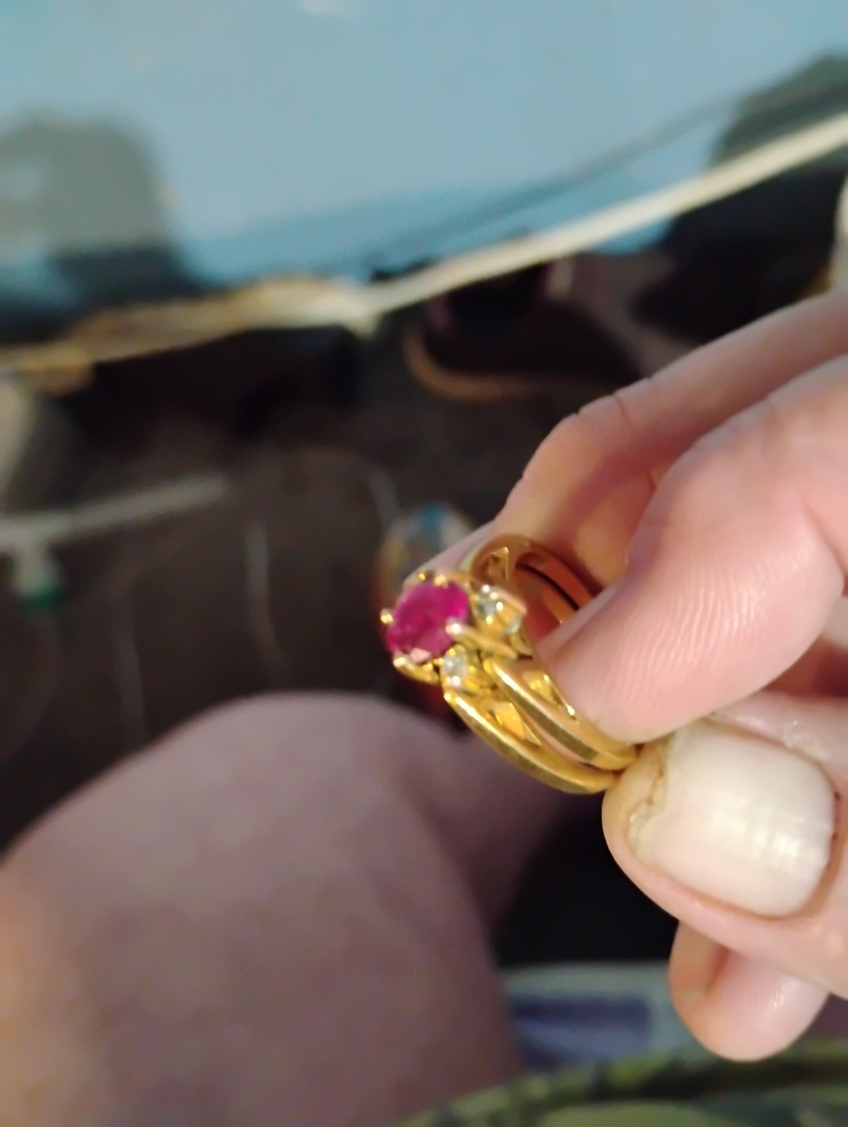 Size 7 Ring Red Ruby - image 1