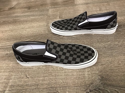NUOVE sneakers Vans a scacchiera slip-on nero/grigio taglia uomo 11 scarpe OTW - Foto 6 di 13