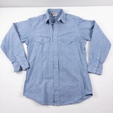 Vintage Carhartt Western Shirt Mens Medium Bl...