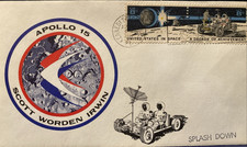 APOLLO 15 SPLASHDOWN WITH ROVER CACHET KSC 7 AUGUST 1971 + PAIR SC #1434-1435
