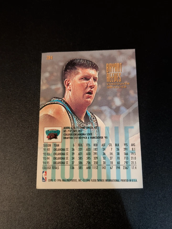 1995-96 Fleer Ultra - Bryant Reeves #284 (RC) - Image 2 of 2