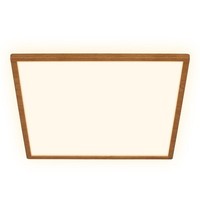 Briloner Tava Wood LED Deckenlampe, Indirektes Licht, Flach, Holzapplikation, Wa