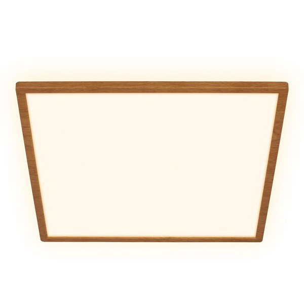 Briloner Tava Wood LED Deckenlampe, Indirektes Licht, Flach, Holzapplikation, Wa-image