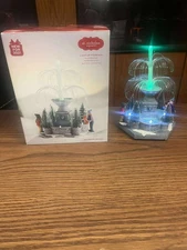 2021 St. Nicholas Square Christmas Village Fiber Optic Water Fountain Works Good