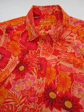 Mens Medium Retro Rifle Shirt Tropical Fields hawaiian button