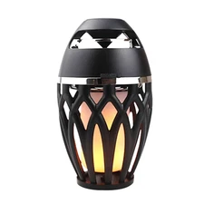 LED Flame Table Lamp Atmosphere Bluetooth Speaker Night Light for Indoor Outdoor