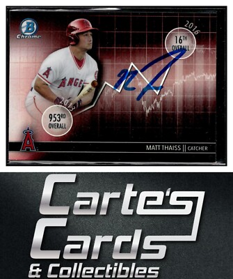 Matt Thaiss 2016  Bowman Draft #DD-MT Angels TTM/IP Signed Autographed