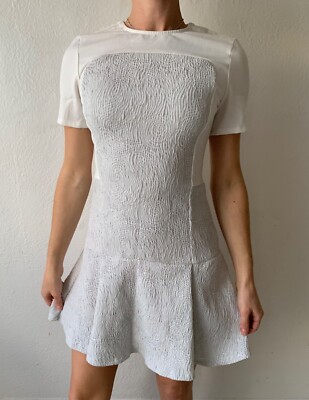 Opening Ceremony white gray short sleeve fit flare mini party dress 8 runs small | eBay Opening Ceremony white gray short sleeve fit flare mini party dress 8 runs small | eBay
