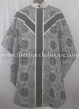 Schwarz und Wei&szlig; Gothic &hearts; Vestment & Mass Set Gef&uuml;ttert Kasel, Casel , Casulla