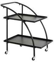 Haku Servierwagen Schwarz Beistellwagen KüChenwagen Trolley Rollwagen Ablagewage