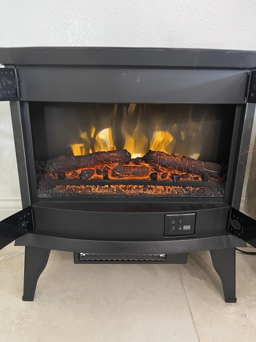 Pleasant Hearth 20u0026#034; Black Infrared Electric Fireplace | eBay