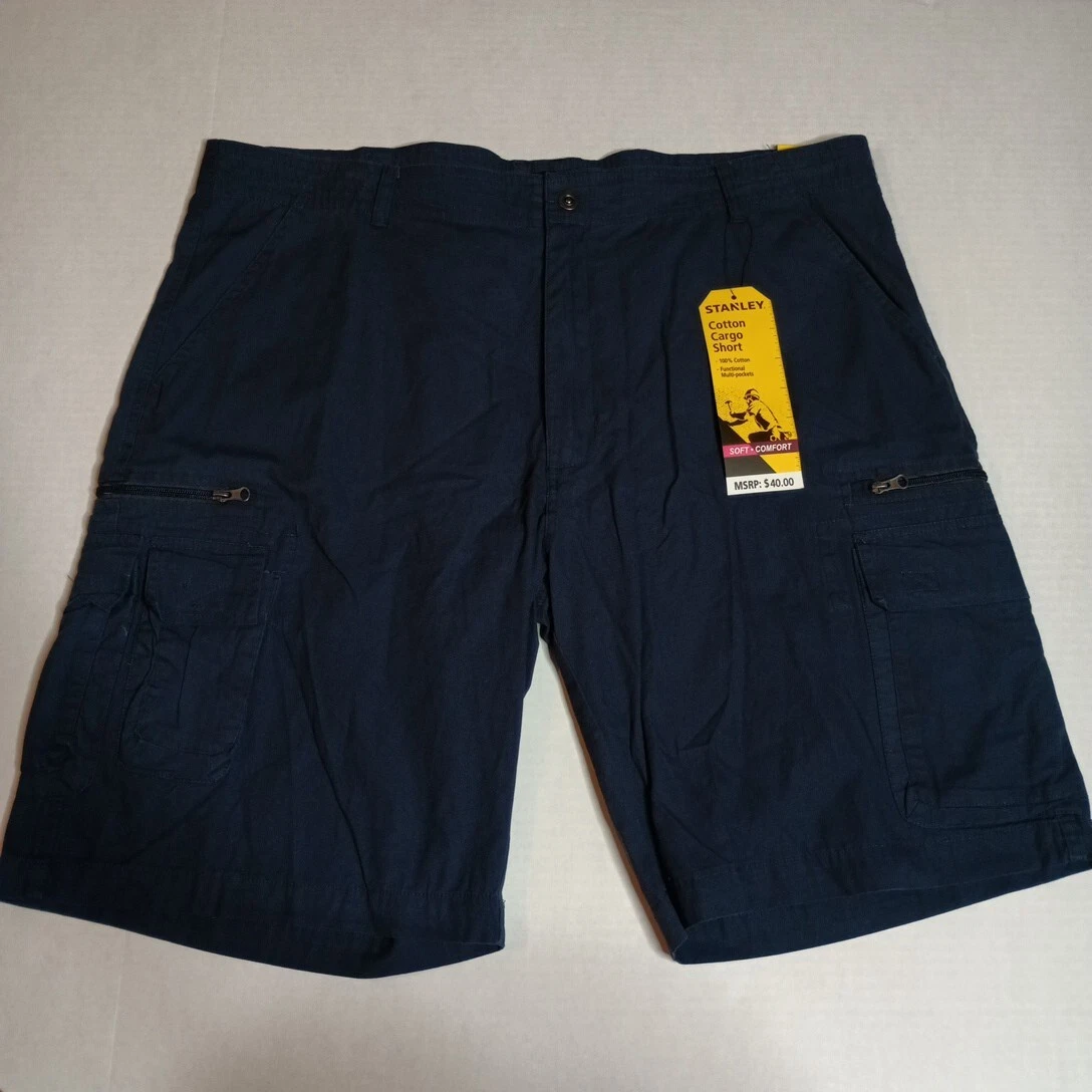 Stanley Cargo Shorts Mens 40 Navy Blue Casual Outdoors Hiking 100% Cotton