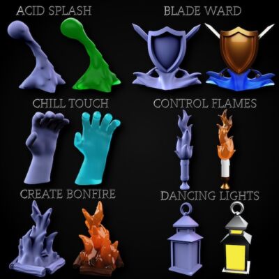 Wizard Spell and Cantrip Tokens DnD | MiniForge | Tabletop RPG | 28-32mm
