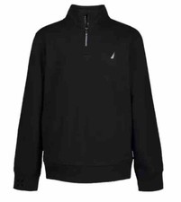 NAUTICA Little Boys Fleece Mock Neck Pullover 1/4 Zip Sweatshirt Black 45