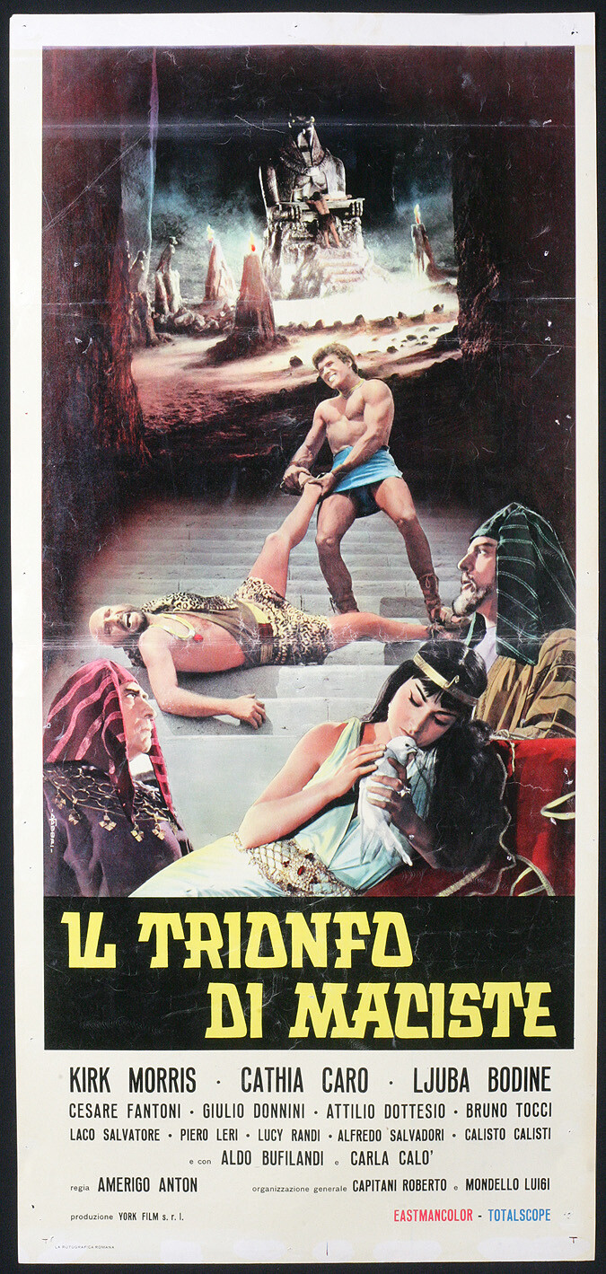 Locandina originale film Il trionfo di Maciste (1961) - Regia di Tanio Boccia
