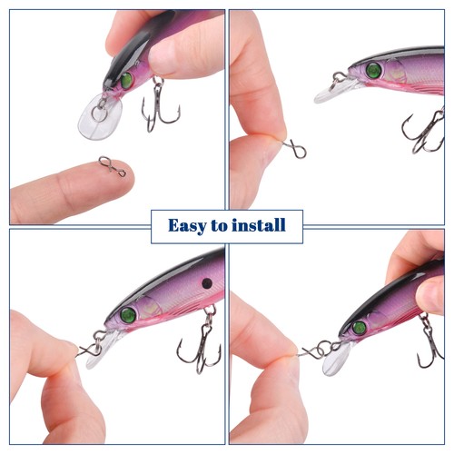 Lot D'attaches Rapides (snaps) Sans Nœud Pour Pêche à La Mouche - Inox, Argenté, 100/150 Pièces