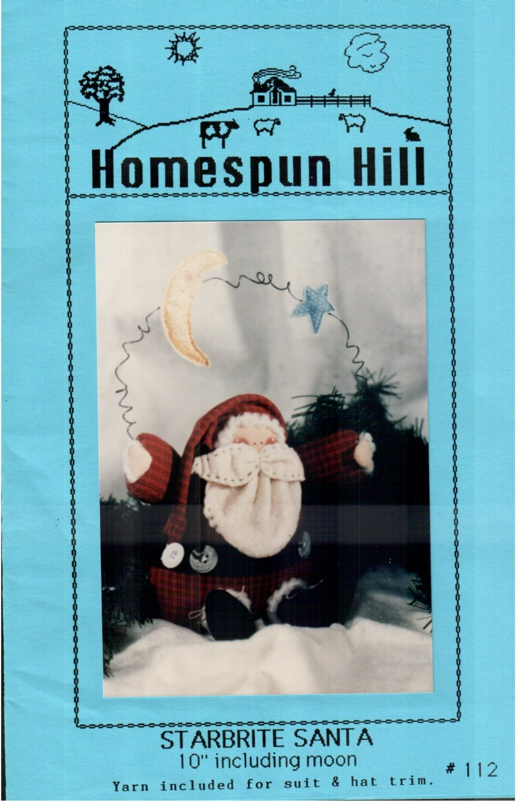 Starbrite Santa With Moon and Star Stuffed Doll Craft Pattern Country Folk Art