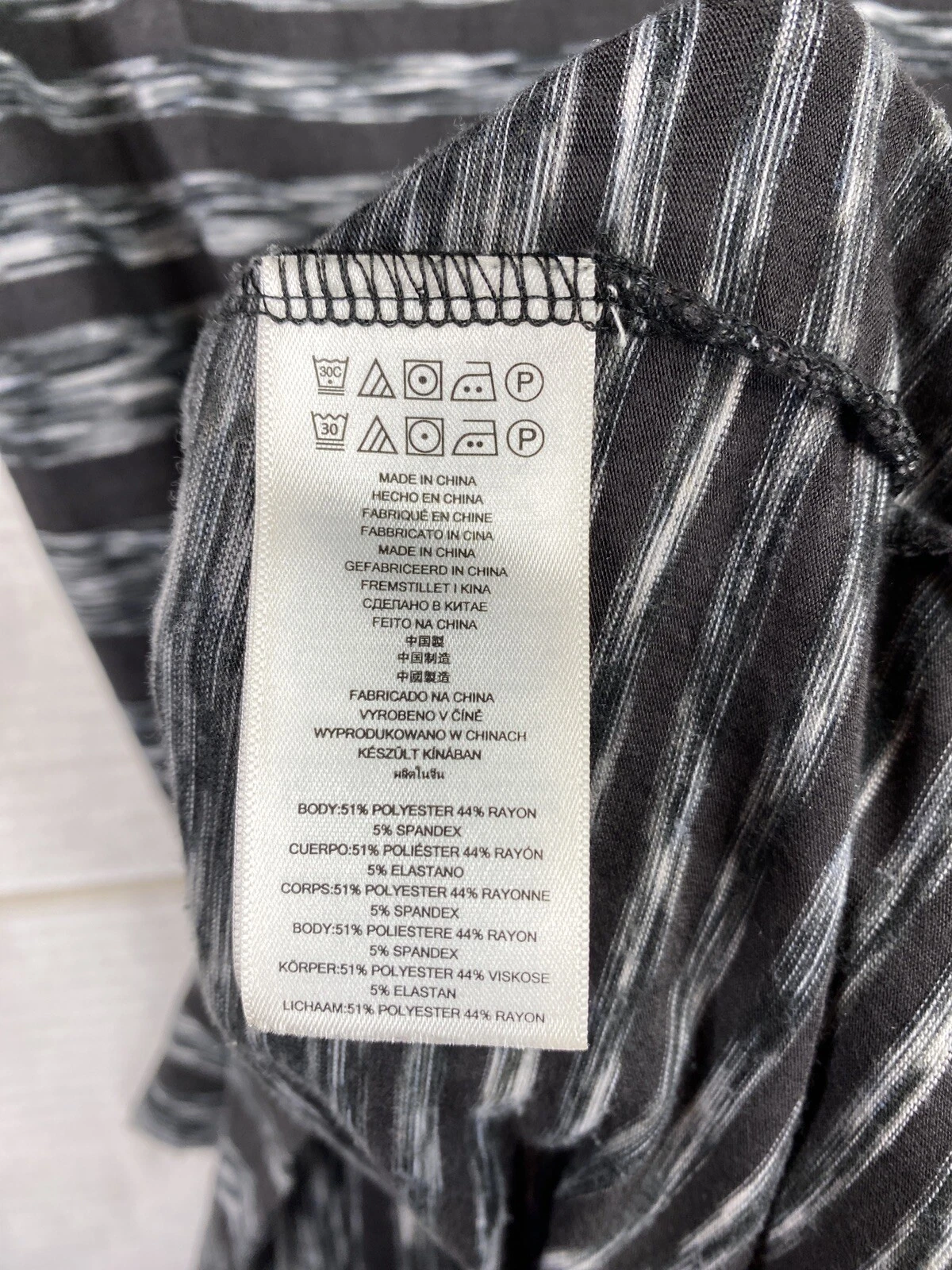 Michael Kors Maxi Abito Donna XS Nero Grigio Righe Zip Manica Corta Spacchi