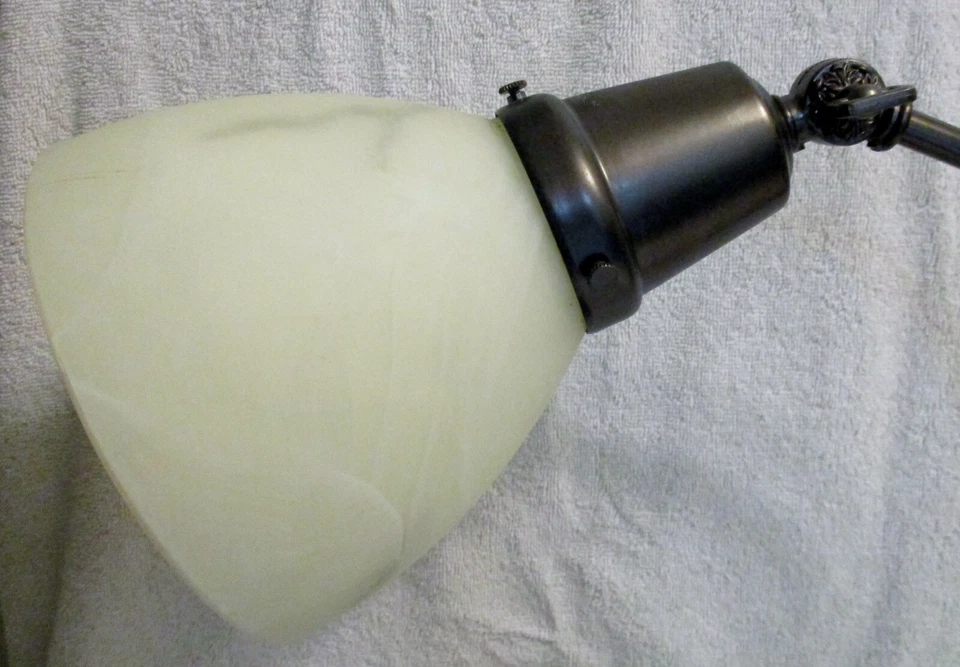 OttLite Bronze Antique Style Alabaster Shade Table Desk Lamp E13DY1  - Image 4 of 4